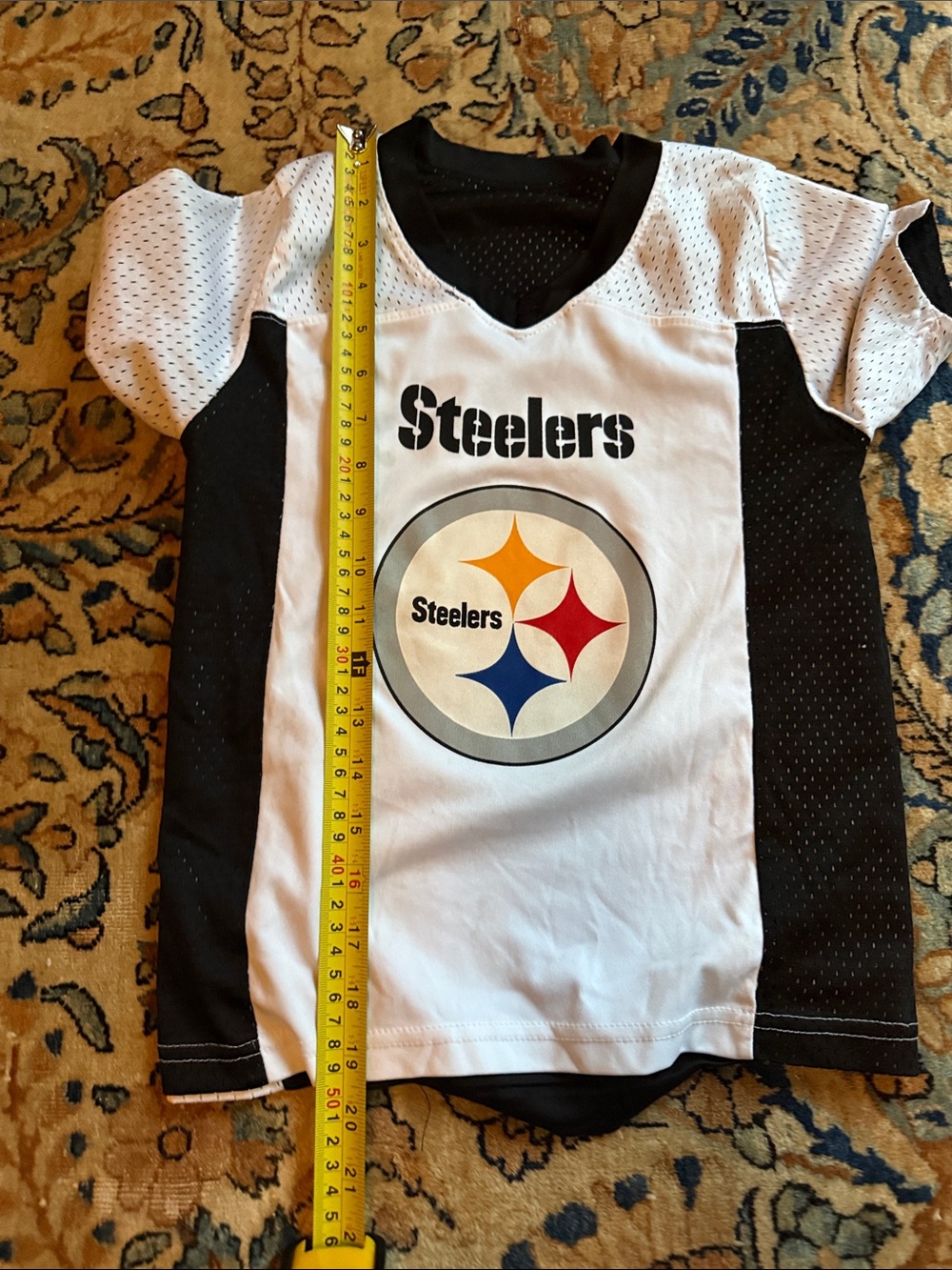 Kids xs Short Sleeve Jersey Tee - Black & White Steelers